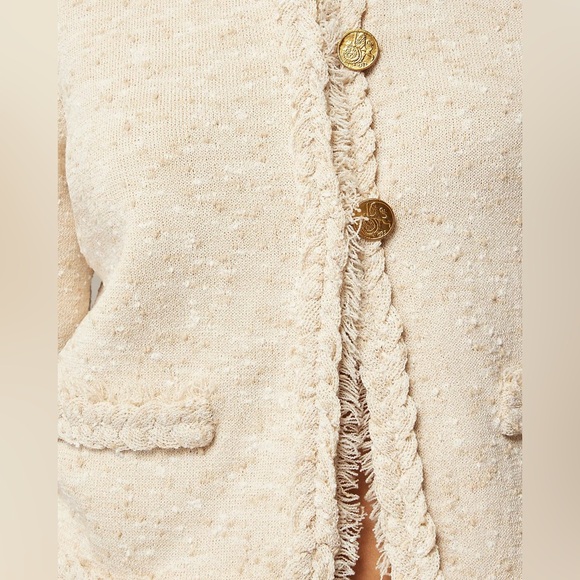 NWT J.Crew Marled Fringe-trim‎ Sweater Lady Jacket - Picture 2 of 4